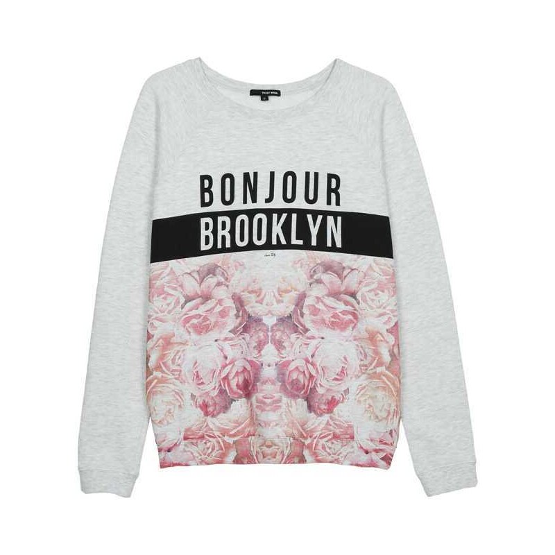 Tally Weijl Grey Floral "Bloom" Print Sweater