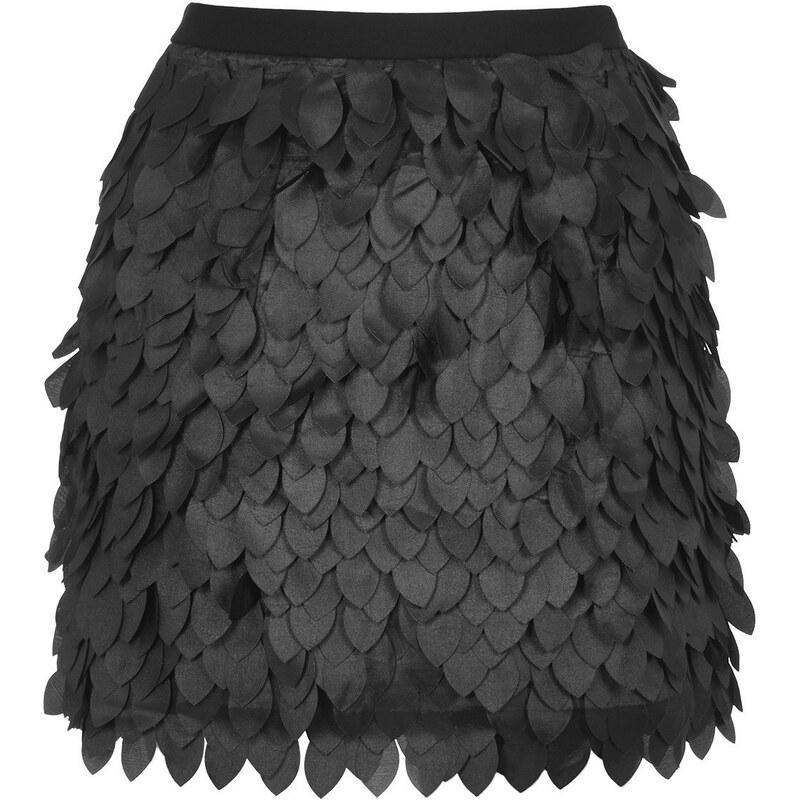Topshop **Textured Feather Mini Skirt by Rare