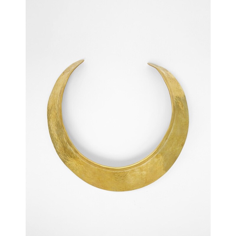 Made Mbengeo Hammered Torq Necklace - Gold