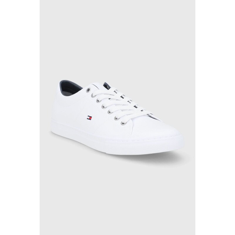 Kožené boty Tommy Hilfiger ESSENTIAL SNEAKER LTH bílá barva, FM0FM02157