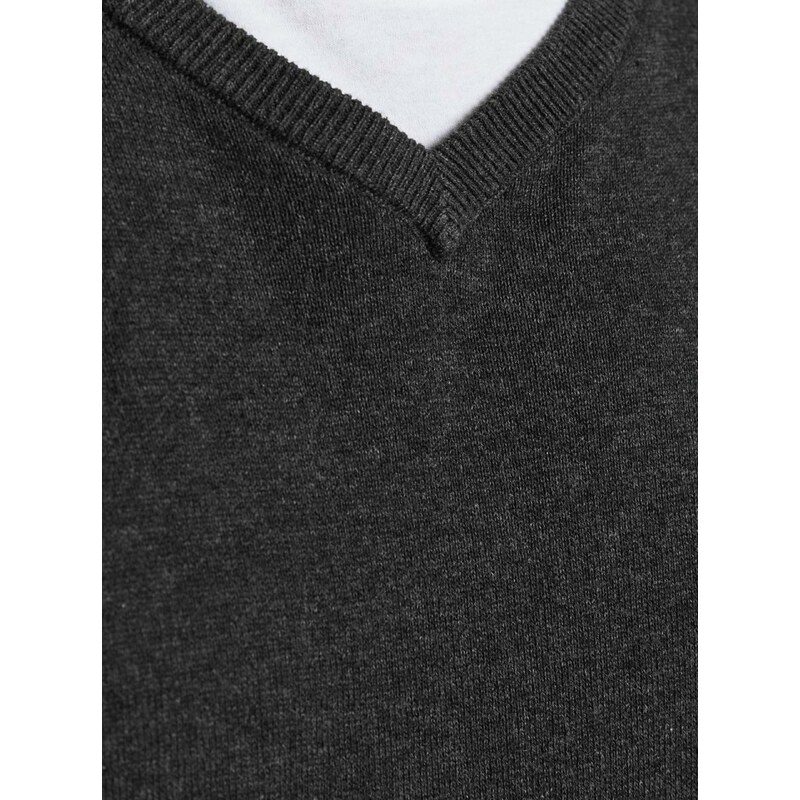 Tmavě šedý basic svetr Jack & Jones Basic - Pánské
