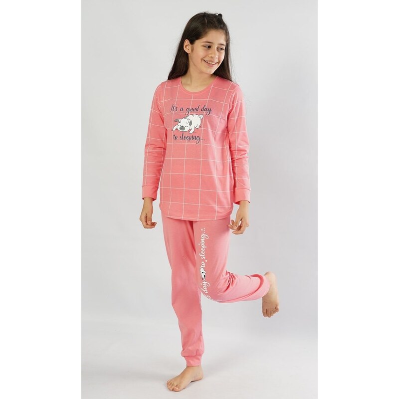 Vienetta Kids Dětské pyžamo dlouhé Sleeping day - azurová