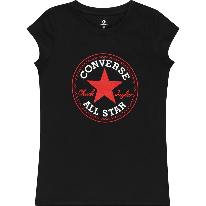 CONVERSE Tričko červená / černá / bílá