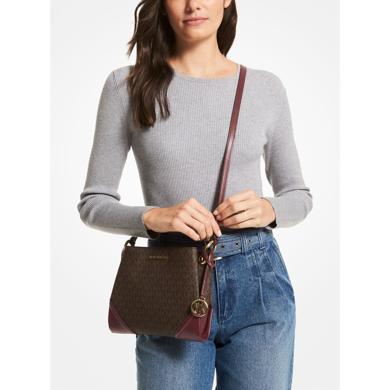 Michael Kors Kabelka Nicole Large Logo Crossbody Bag Merlot