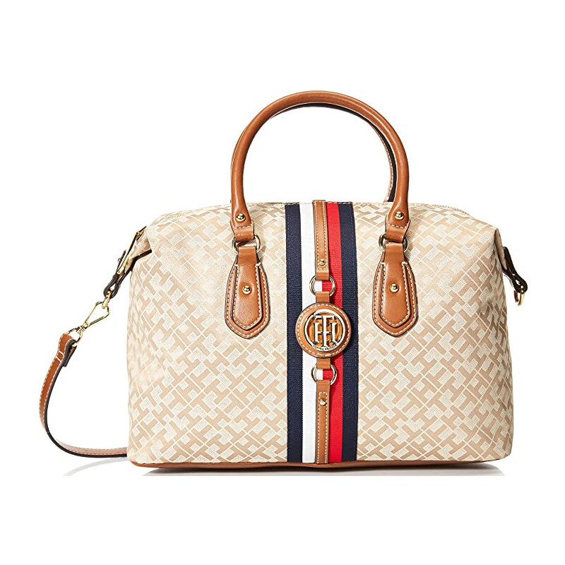 Tommy Hilfiger Kabelka Handbag Jaden Satchel Khaki Tonal Cognac 62586773