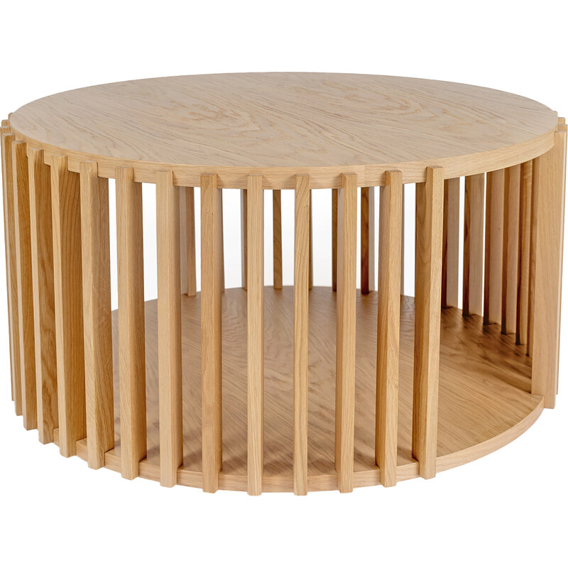 Dubový kulatý konferenční stolek Woodman Drum Ø 83 cm - GLAMI.cz