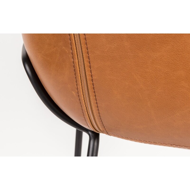 Hnědá koženková barová židle ZUIVER FESTON 76 cm