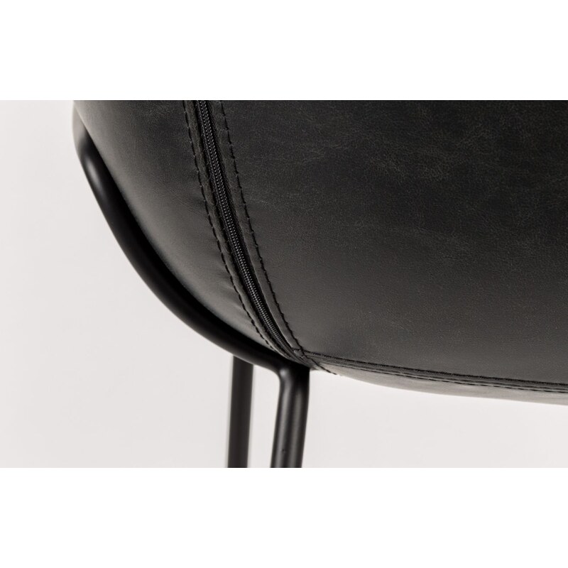 Černá koženková jídelní židle ZUIVER FESTON