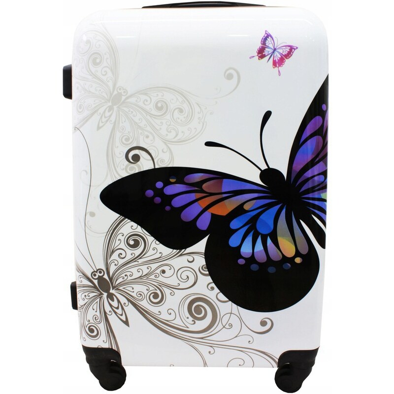 Rogal Bílý dětský cestovní kufr Butterfly - vel. M