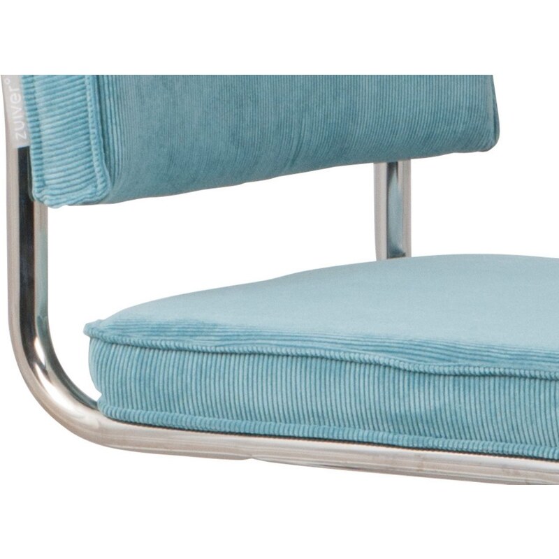 Modrá manšestrová jídelní židle ZUIVER RIDGE KINK RIB