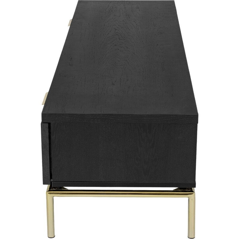 Ořechový TV stolek Woodman Pimlico se zlatou podnoží 150 x 44 cm