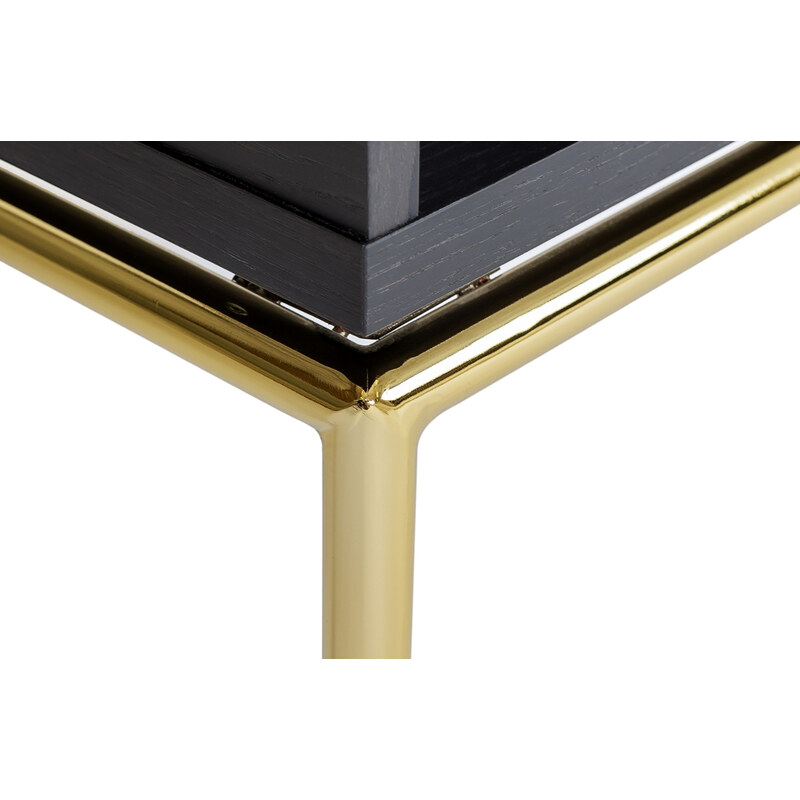 Ořechový konferenční stolek Woodman Pimlico se zlatou podnoží 100 x 44 cm
