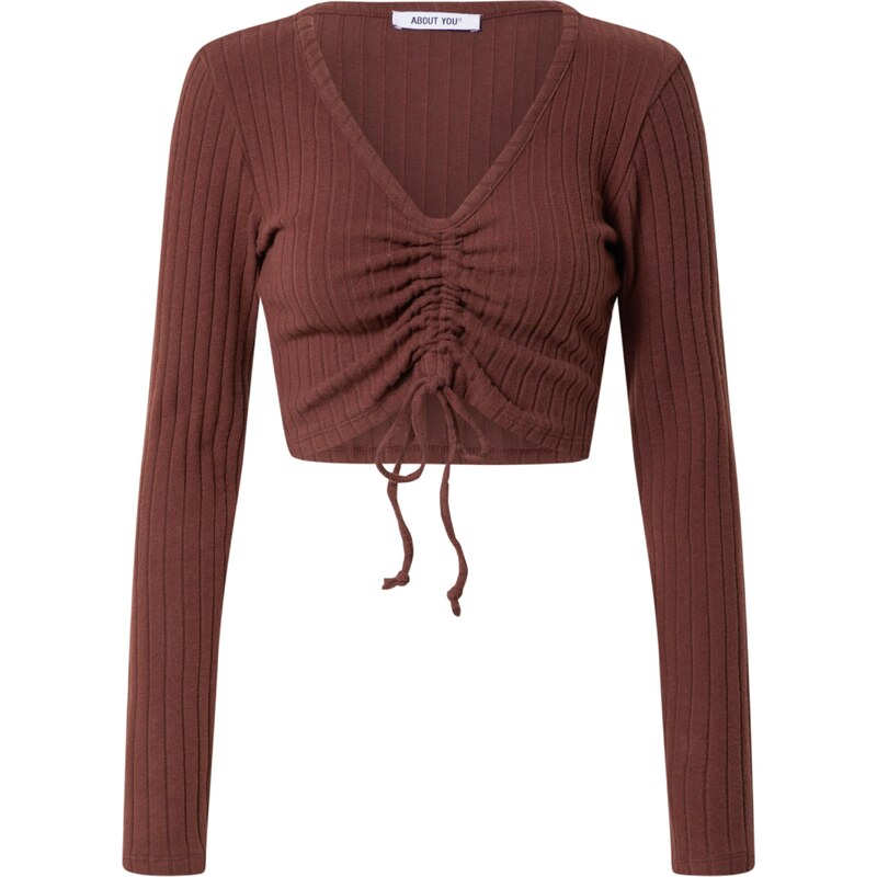 ABOUT YOU Tričko Maxi Longsleeve hnědá