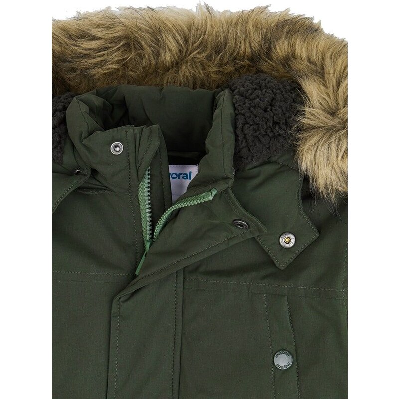MAYORAL chlapecká zimní bunda s kožíškem zelená