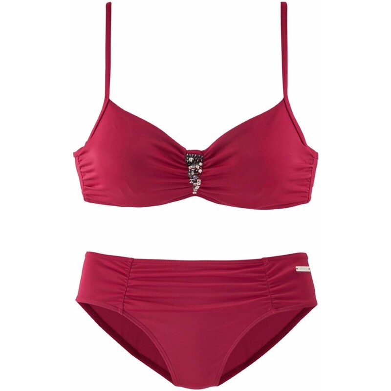 LASCANA Bikiny červená třešeň / stříbrná