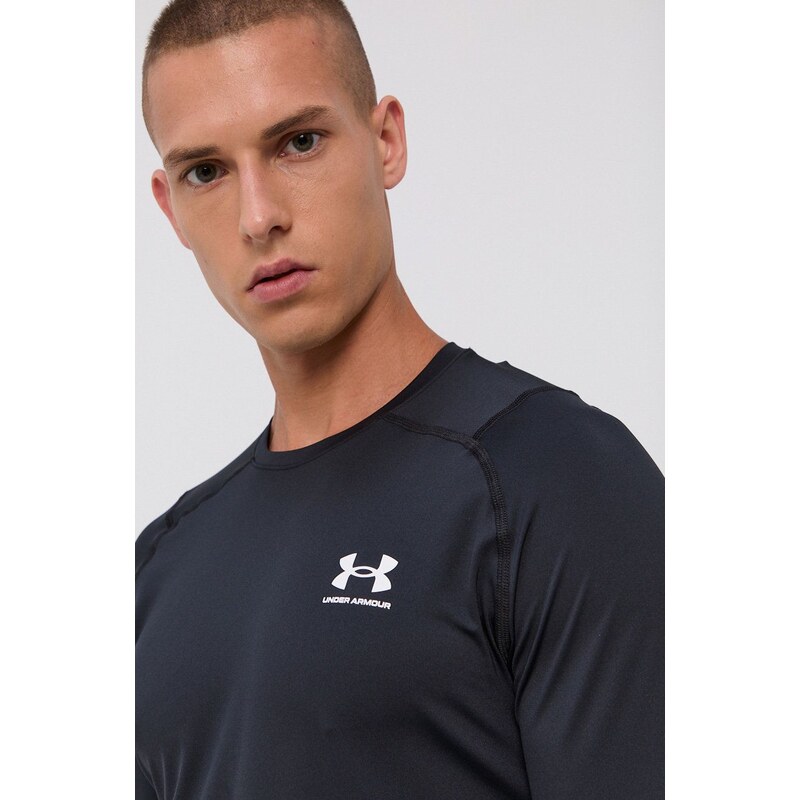 Tréninkové tričko s dlouhým rukávem Under Armour černá barva, 1361506