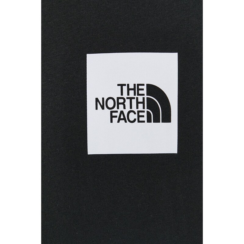 Bavlněné tričko s dlouhým rukávem The North Face černá barva, hladké, NF0A37FTJK31-JK31
