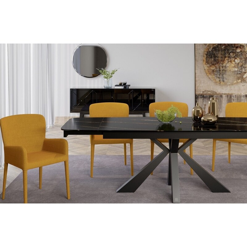 Světle šedá látková jídelní židle Miotto Aviano s područkami