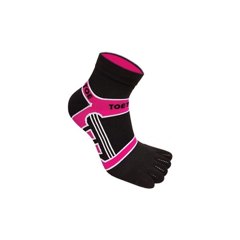 RUNNERS COLOR běžecké kotníkové prstové ponožky ToeToe černá/růžová M
