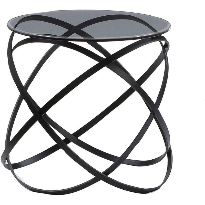 Černý kulatý kovový odkládací stolek Miotto Paola 49 cm