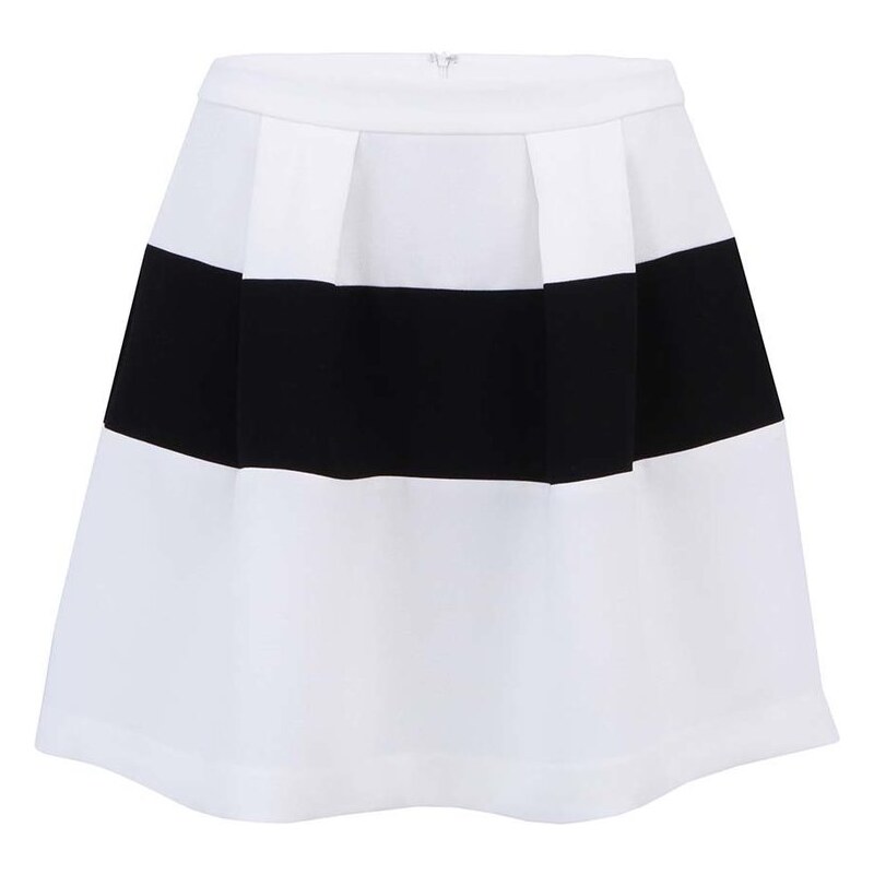 Bílá áčková sukně s černým pruhem Vero Moda Chare