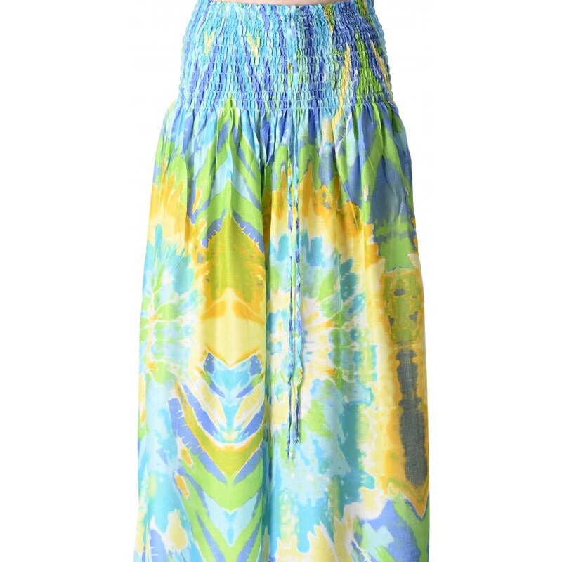 Thajsko Dlouhá sukně / šaty Batik modro-žluté