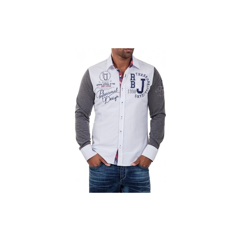 Pánská košile REDBRIDGE - bílá slim fit R31600-W
