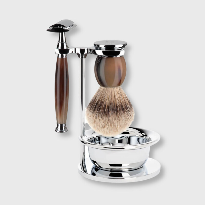 Mühle Sophist Buffalo Horn Silvertip Badger čtyřdílná sada na holení