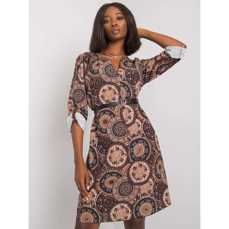 Italy Moda Dress-DHJ-SK-12336B.74P-brown 107089089