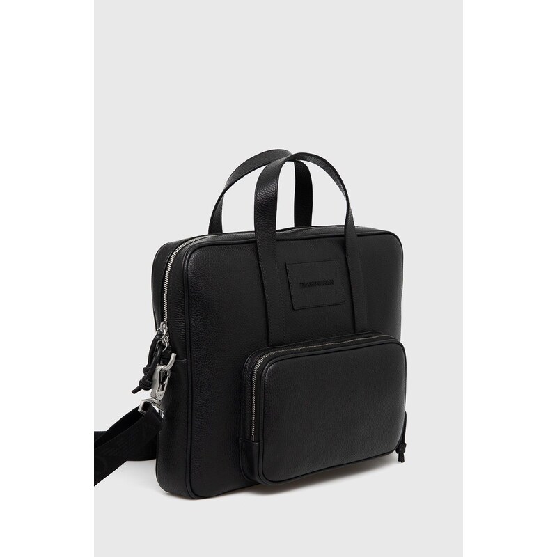 Kožená taška Emporio Armani černá barva, Y4P144 Y068E