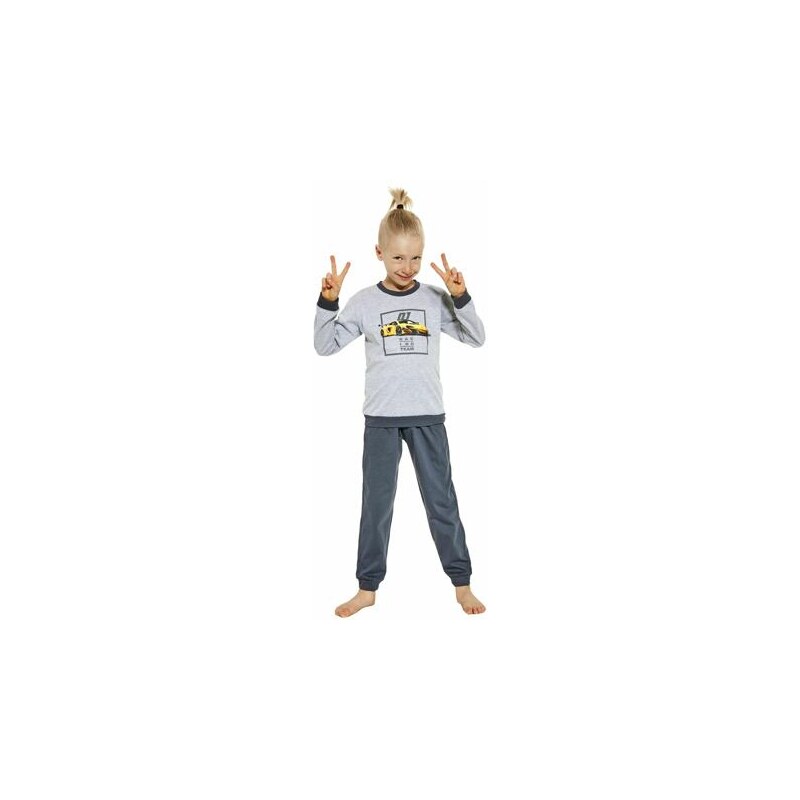 Dlouhé pyžamo pro kluky Cornette Kids Team šedé