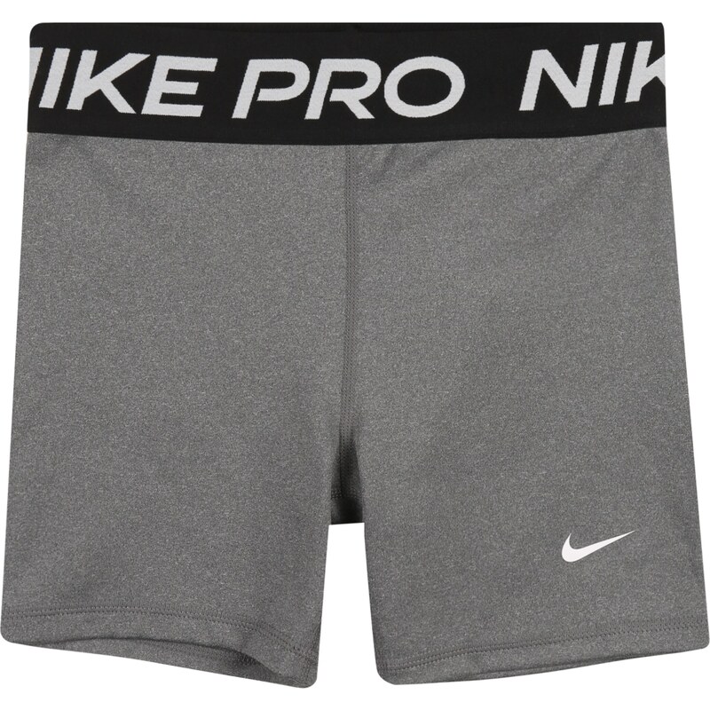 NIKE Sportovní kalhoty Nike Pro šedý melír / černá / bílá