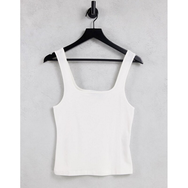 ASOS DESIGN vest with scoop front and back in white