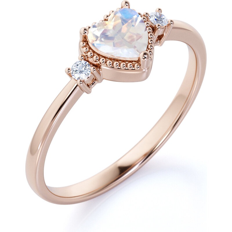 Royal Exklusive Emporial prsten 14k zlato Vermeil GU-DR14629R-MOONSTONE-ZIRCON