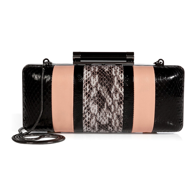 Diane von Furstenberg Tonda Stripe Snake Clutch