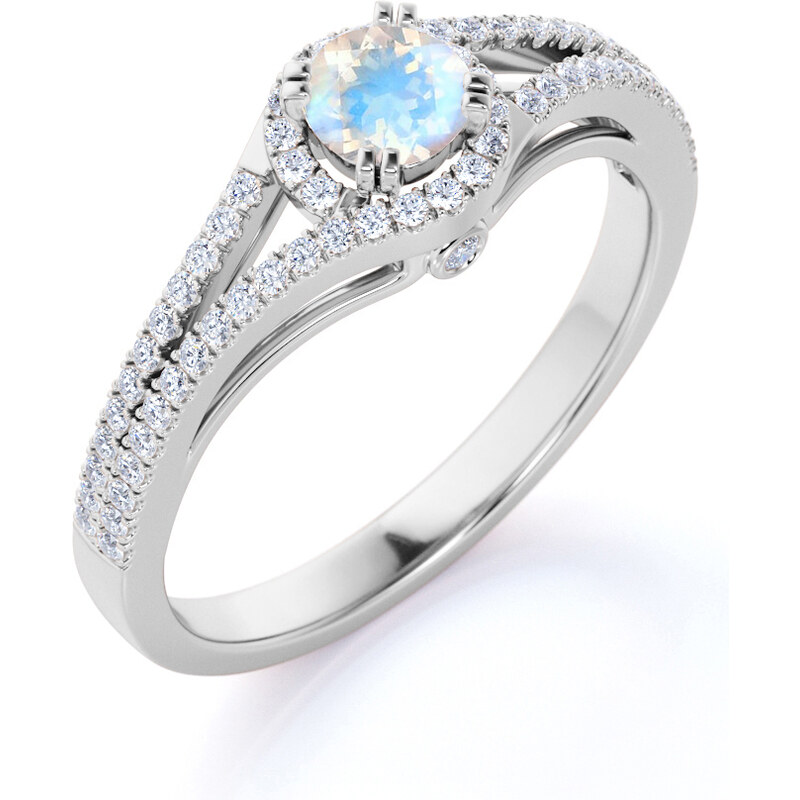 Royal Exklusive Emporial stříbrný prsten GU-DR14761R-SILVER-MOONSTONE-ZIRCON