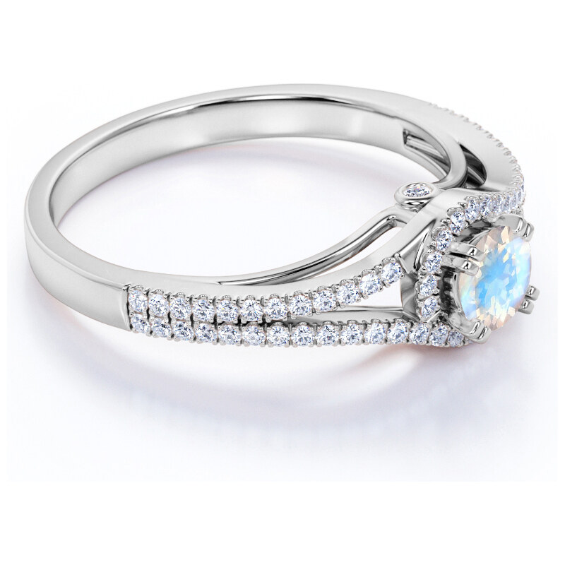 Royal Exklusive Emporial stříbrný prsten GU-DR14761R-SILVER-MOONSTONE-ZIRCON