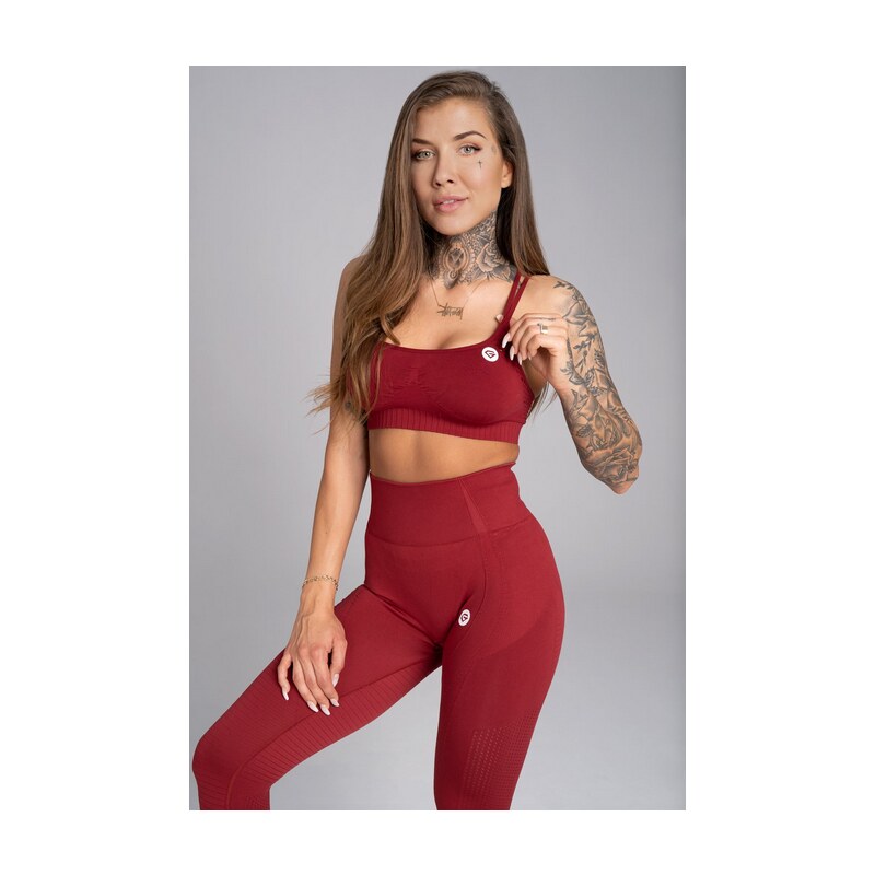 Sportovní podprsenka Seamless Bordo - Gym Glamour 74159789