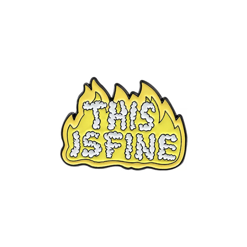 Pin / Brož Odznáček This is fine nápis GLAMI.cz