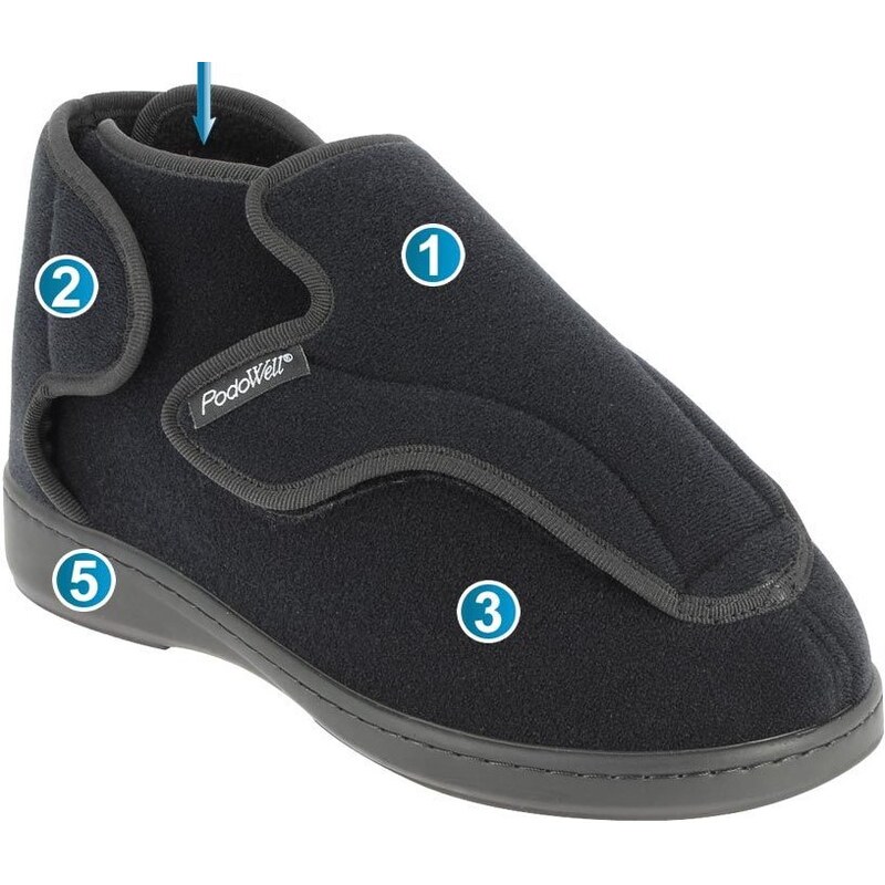 ALTITUDE zdravotní obuv pro extrémně oteklé nohy unisex černá PodoWell