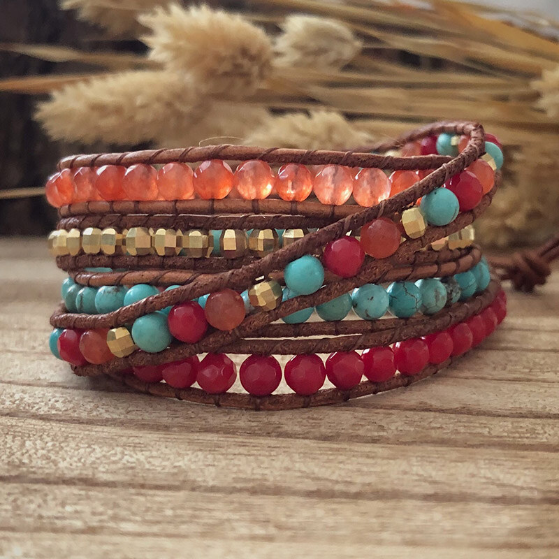 Estemia Minerální wrap náramek z mixu minerálů 61668827