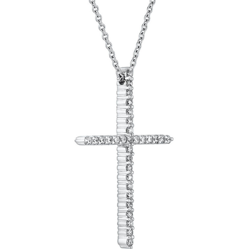 Tiami Přívěsek z bílého zlata s diamanty Pure Cross, medium