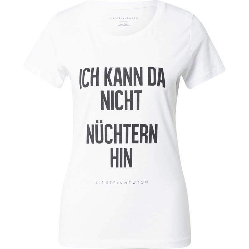 EINSTEIN & NEWTON Tričko Ich Kann Da Nicht… černá / bílá
