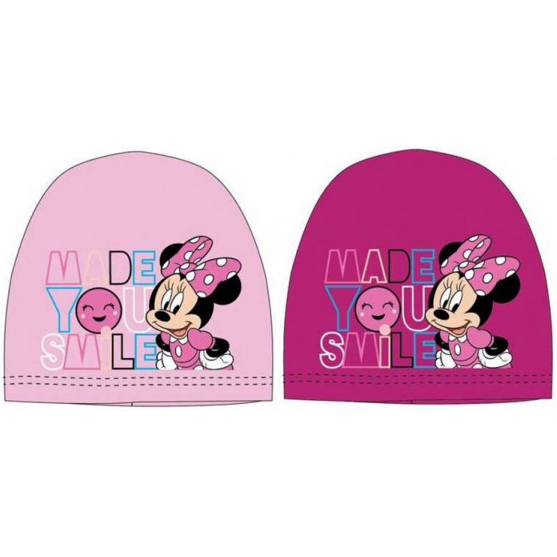 Setino Dívčí jarní / podzimní čepice Minnie Mouse - Disney - motiv Made you smile