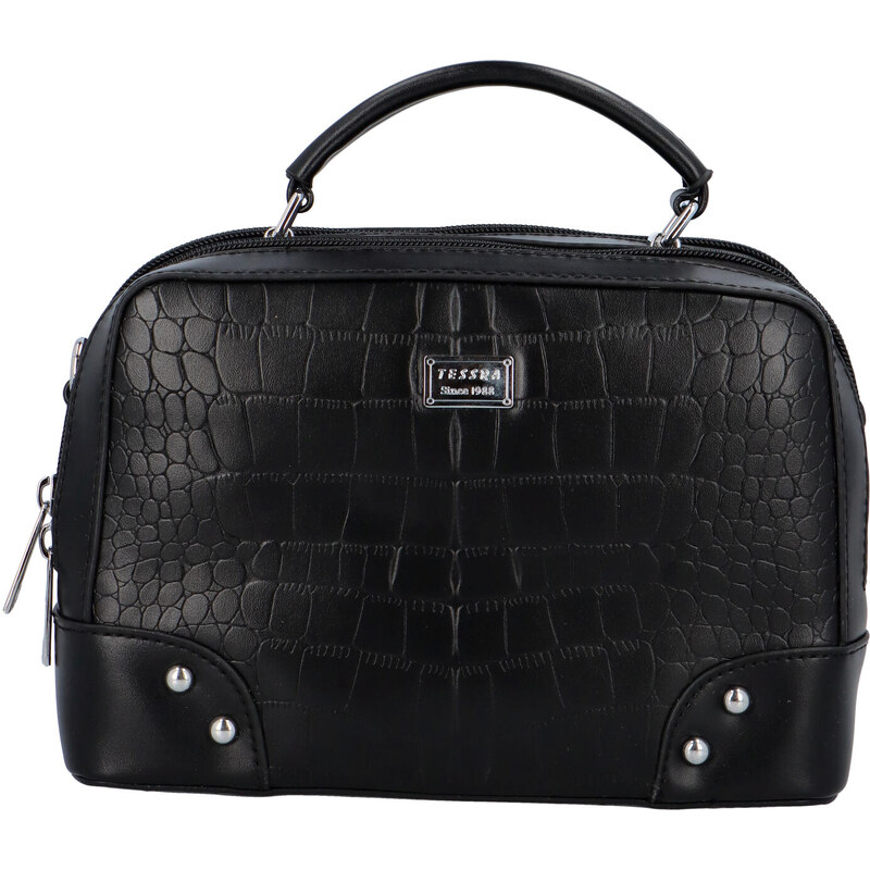 Tessra Milano Stylová crossbody kabelka Croco Sia, černá 88815071