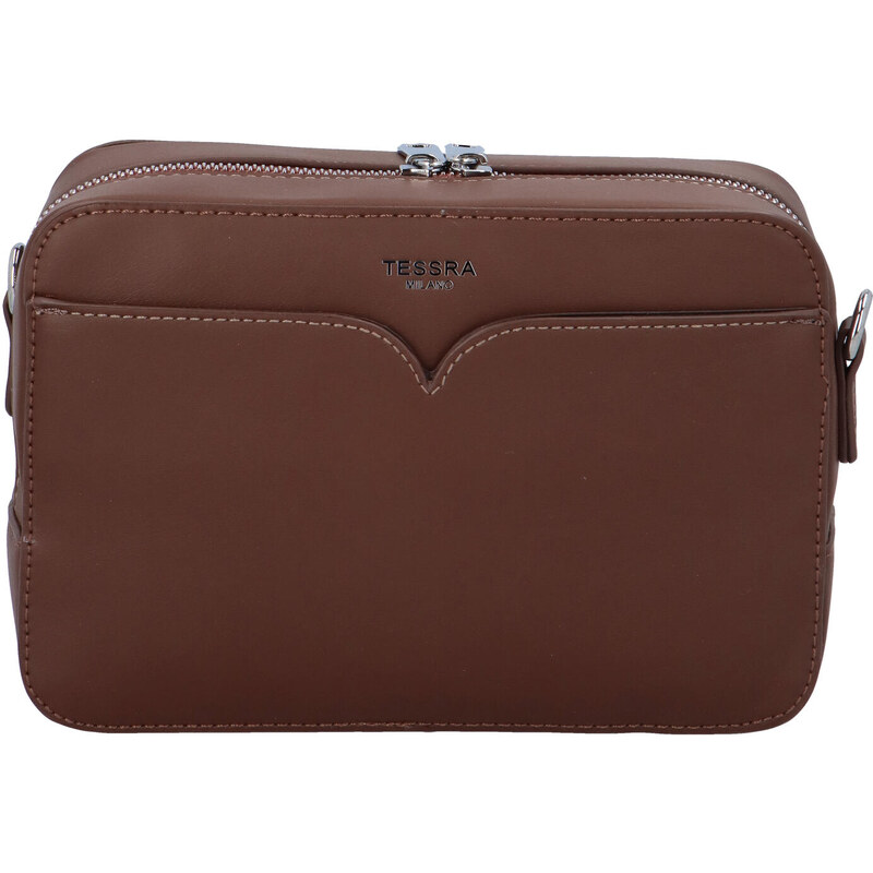 Tessra Milano Elegantní dámská crossbody Polly, tmavě hnědá 92134290