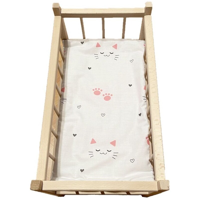 SDS Matrace do postýlky pro panenky Kočičky bílá Bavlna, výplň: Polyester, 50x28 cm