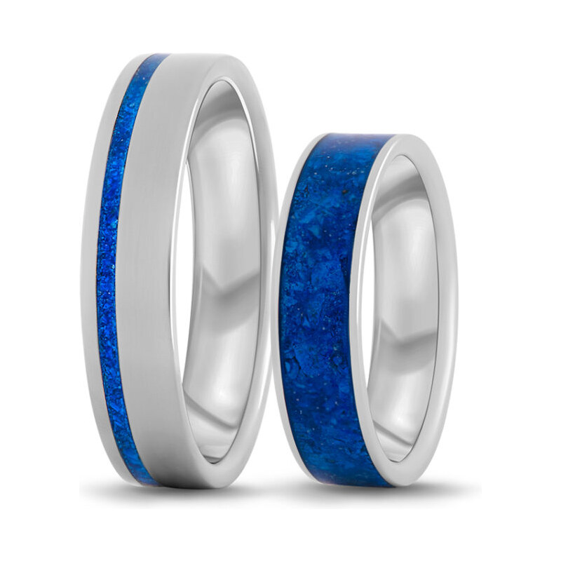 Zaczyk Wood Rings Snubní prstýnky Titanium Z-Azurite