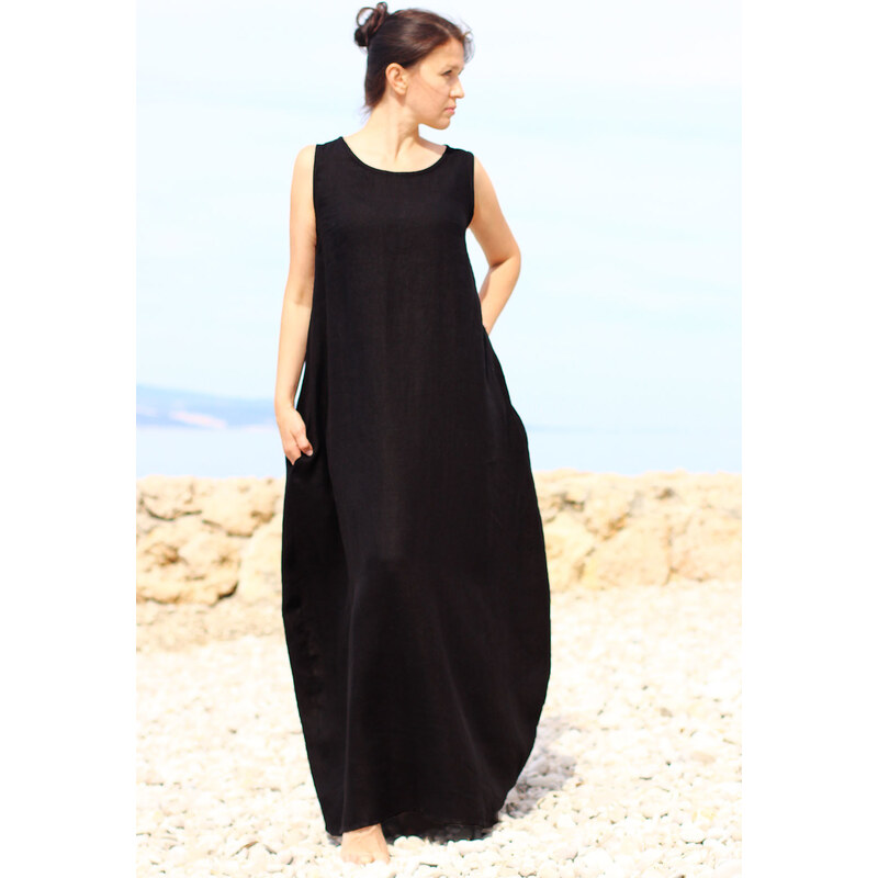 Autorské české maxi šaty Lotika 100% len Premium quality 70568811
