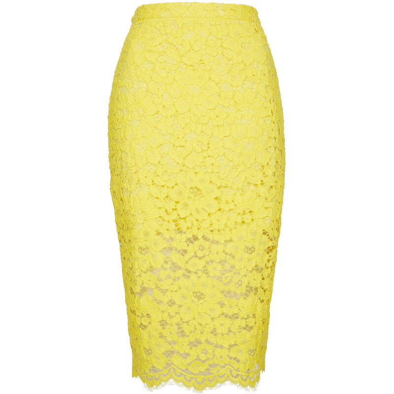 Topshop Cord Lace Pencil Skirt
